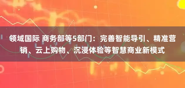 领域国际 商务部等5部门：完善智能导引、精准营销、云上购物、沉浸体验等智慧商业新模式